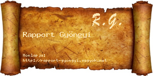 Rapport Gyöngyi névjegykártya